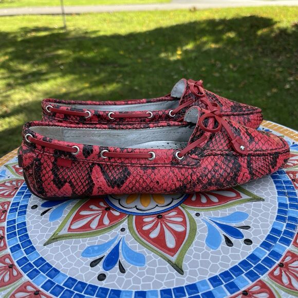Marc Joseph NY Sz 7.5 Cypress Hill Genuine Red Viper Snake Leather Loafers RARE - Picture 3 of 10
